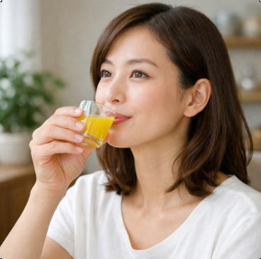 酵素ドリンクを飲む女性